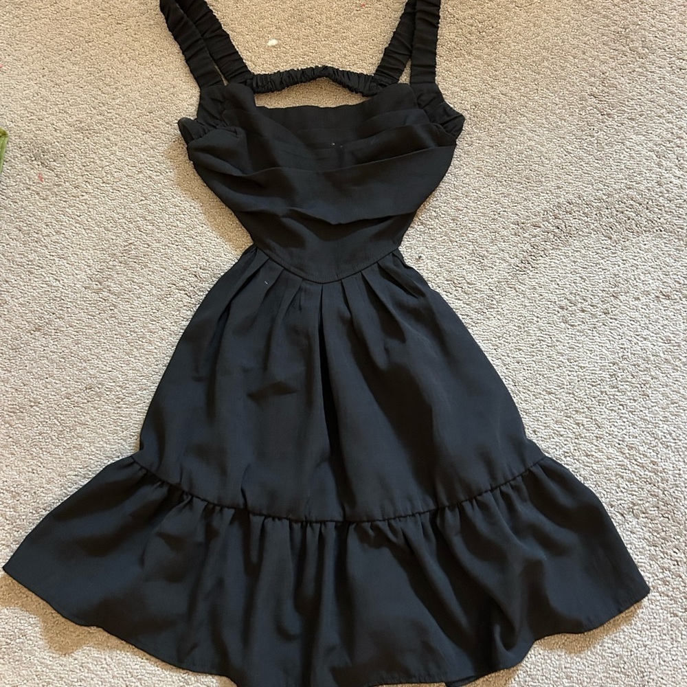 Black dress with side cut out